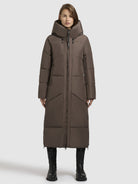 khujo-coat-prayce-taupe-dark-langer-steppmantel-damen image 6