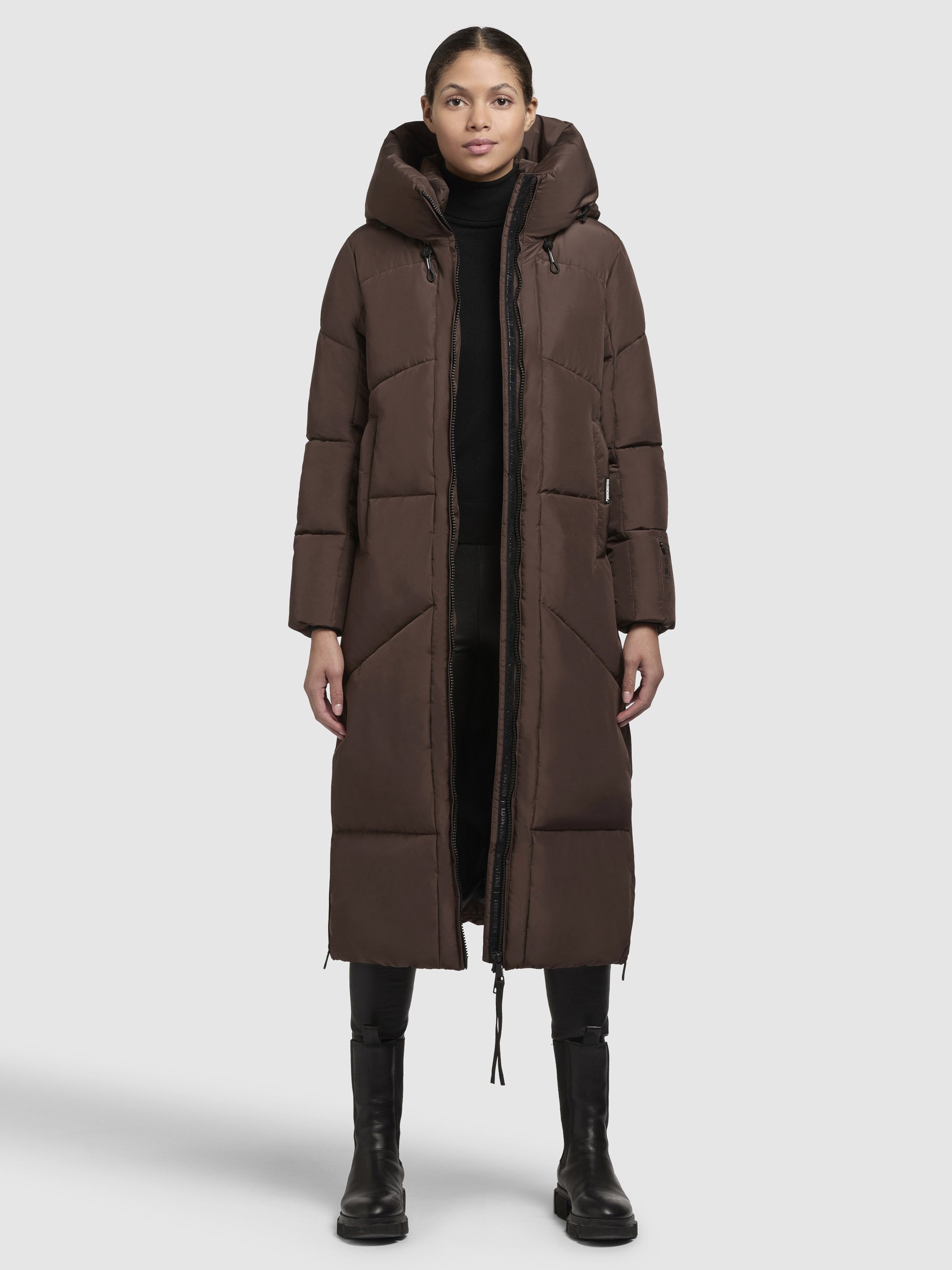 khujo-coat-prayce-damen-steppmantel-dark-brown image 1