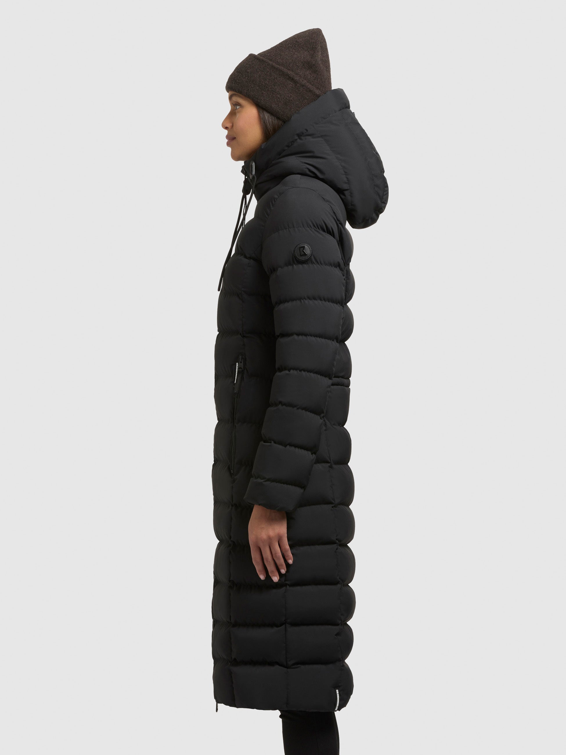 khujo-mantel-simmie2-black-knielanger-steppmantel-damen-slim-fit-mit-kapuze image 5