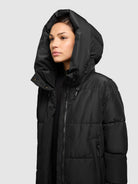 khujo-coat-soulani4-black-damen-steppmantel-wadenlang image 7