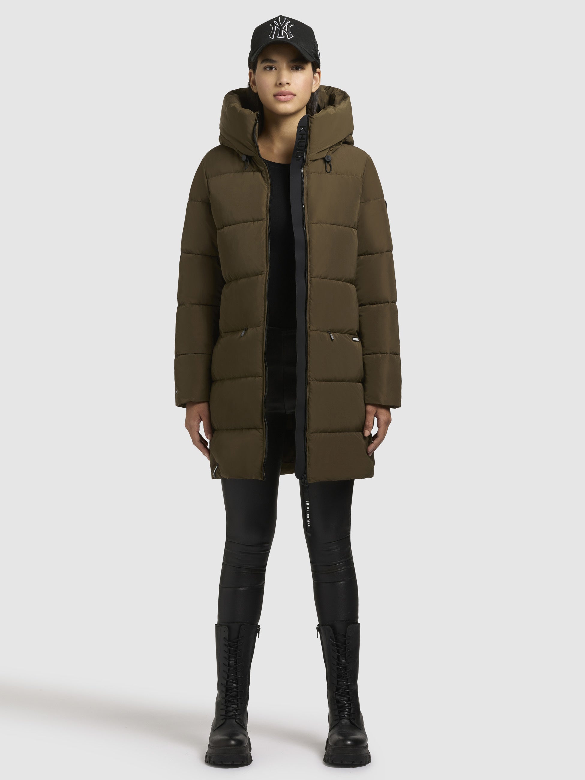 khujo-mantel-phia-damen-wintermantel-khaki-loose-fit image 6