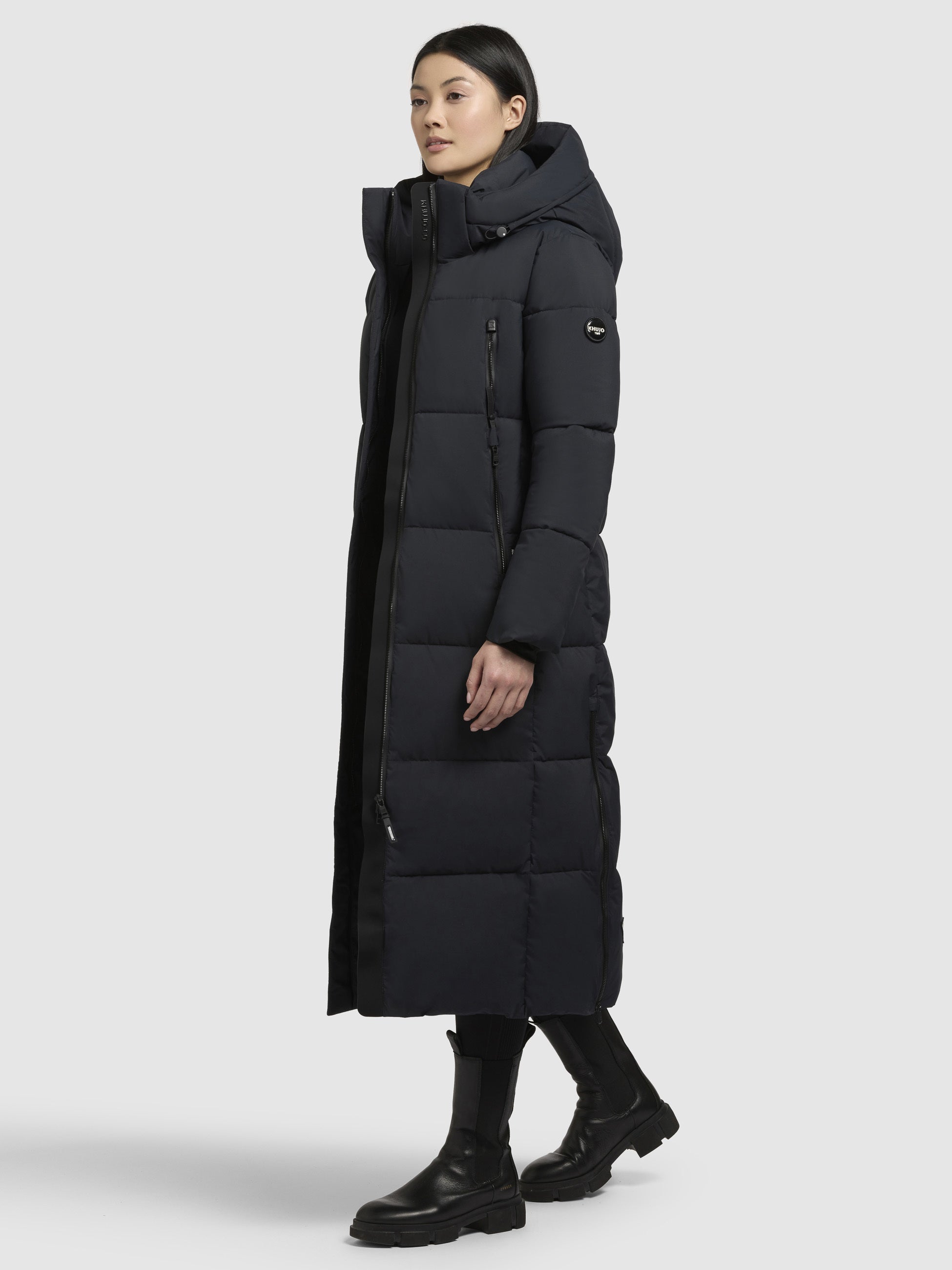 khujo-mantel-rubina-matt-dunkelblau-wadenlang-loose-fit image 2