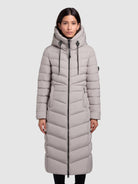 khujo-mantel-ingram4-blizzard-grey-damen-knielanger-taillierter-steppmantel image 4