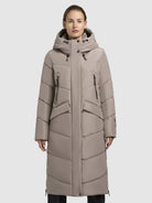 khujo-coat-eviel-damen-steppmantel-gray-beige-relaxed-fit image 4
