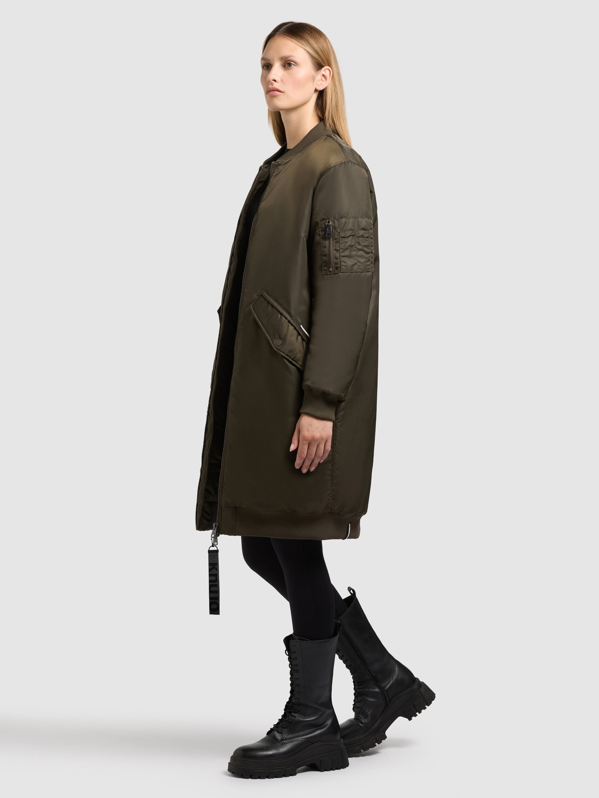 khujo-mantel-lulu-forest-green-damen-wintermantel-bomber-loose-fit image 5