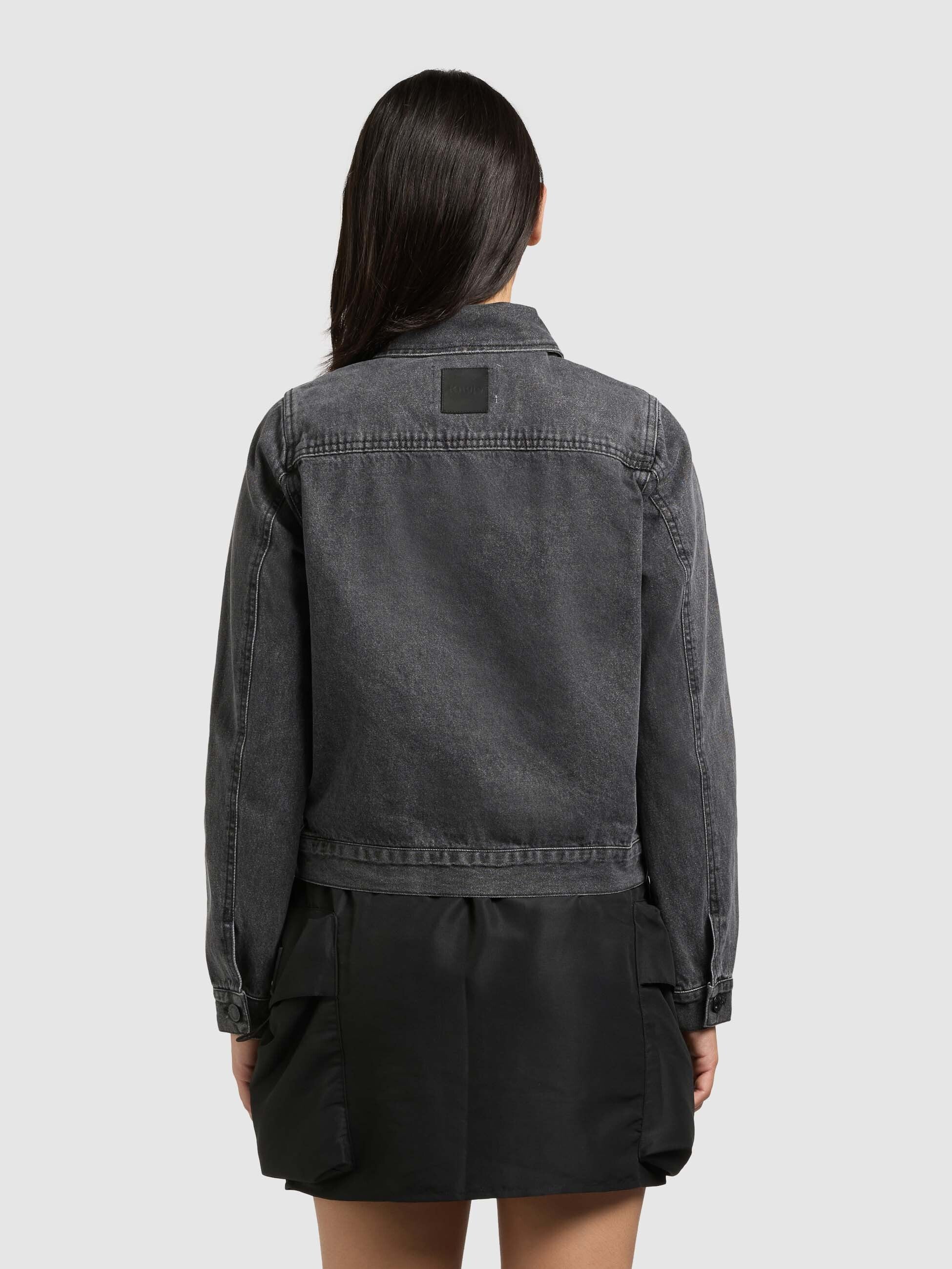 khujo-jacke-renia-jeansjacke-aus-baumwoll-denim-in-dark-grey image 3