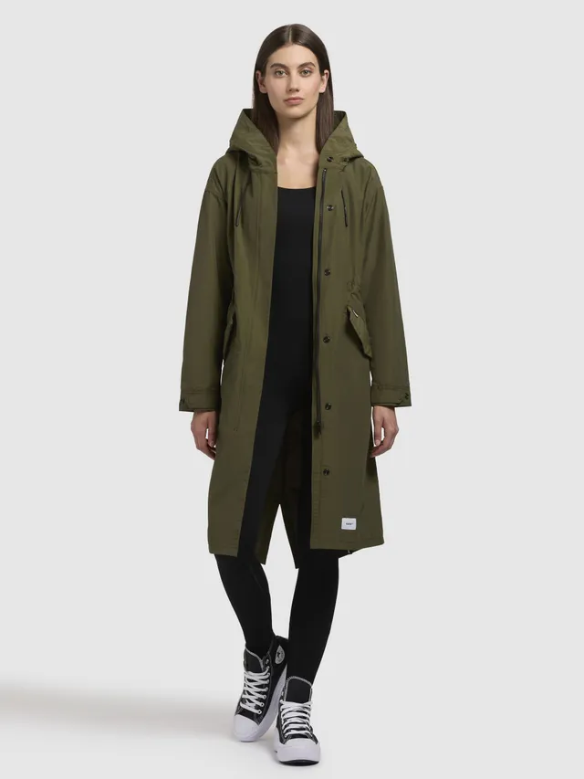 khujo-rayana-damen-mantel-parka-olivgr-n-knielang image 1