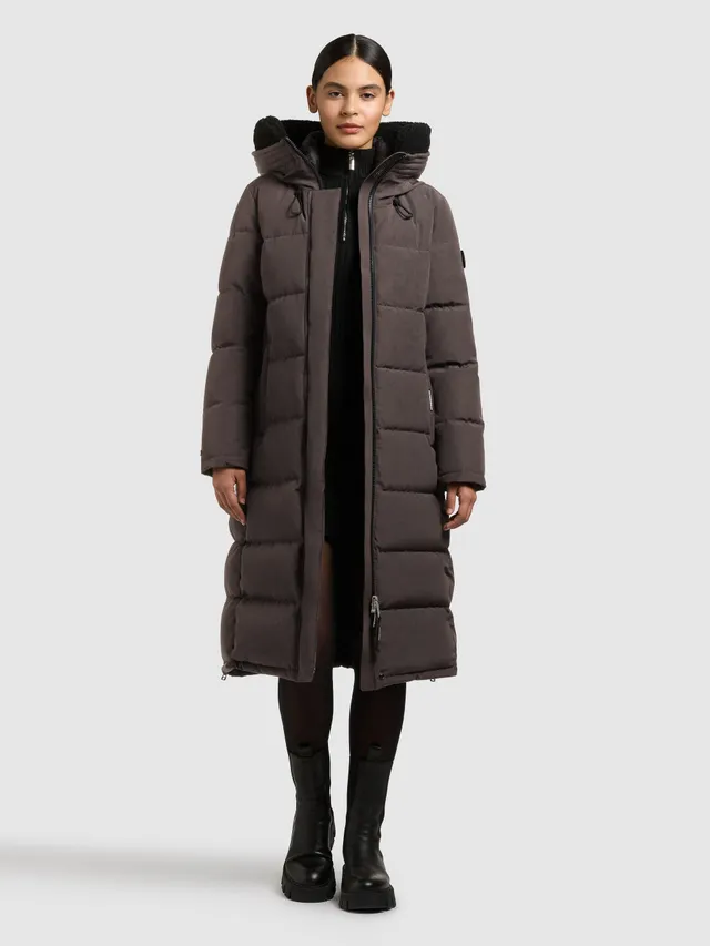 khujo-coat-daras-graphite-gray-steppmantel-knielang-mit-kunstfell image 1