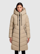 khujo-coat-mikia2-beige-knielanger-steppmantel-regular-fit image 4