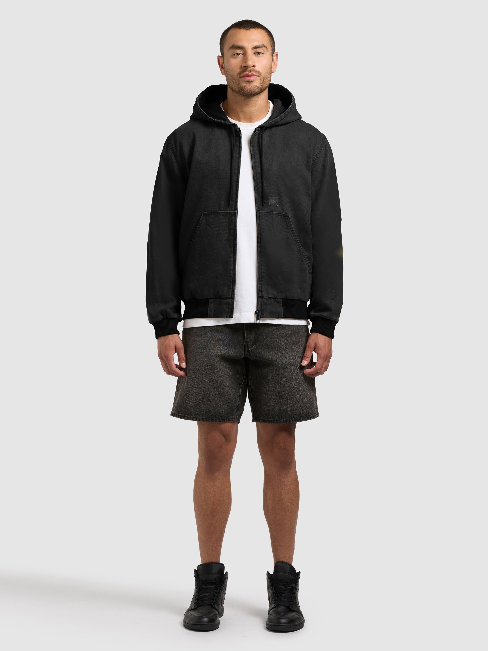 khujo-jacke-rhiis-black-workwear-blouson-aus-baumwoll-canvas-mit-kapuze image 2