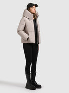 khujo-jacke-audrey-matt-dusty-beige-damen-steppjacke-h-ftlang-mit-kapuze image 2