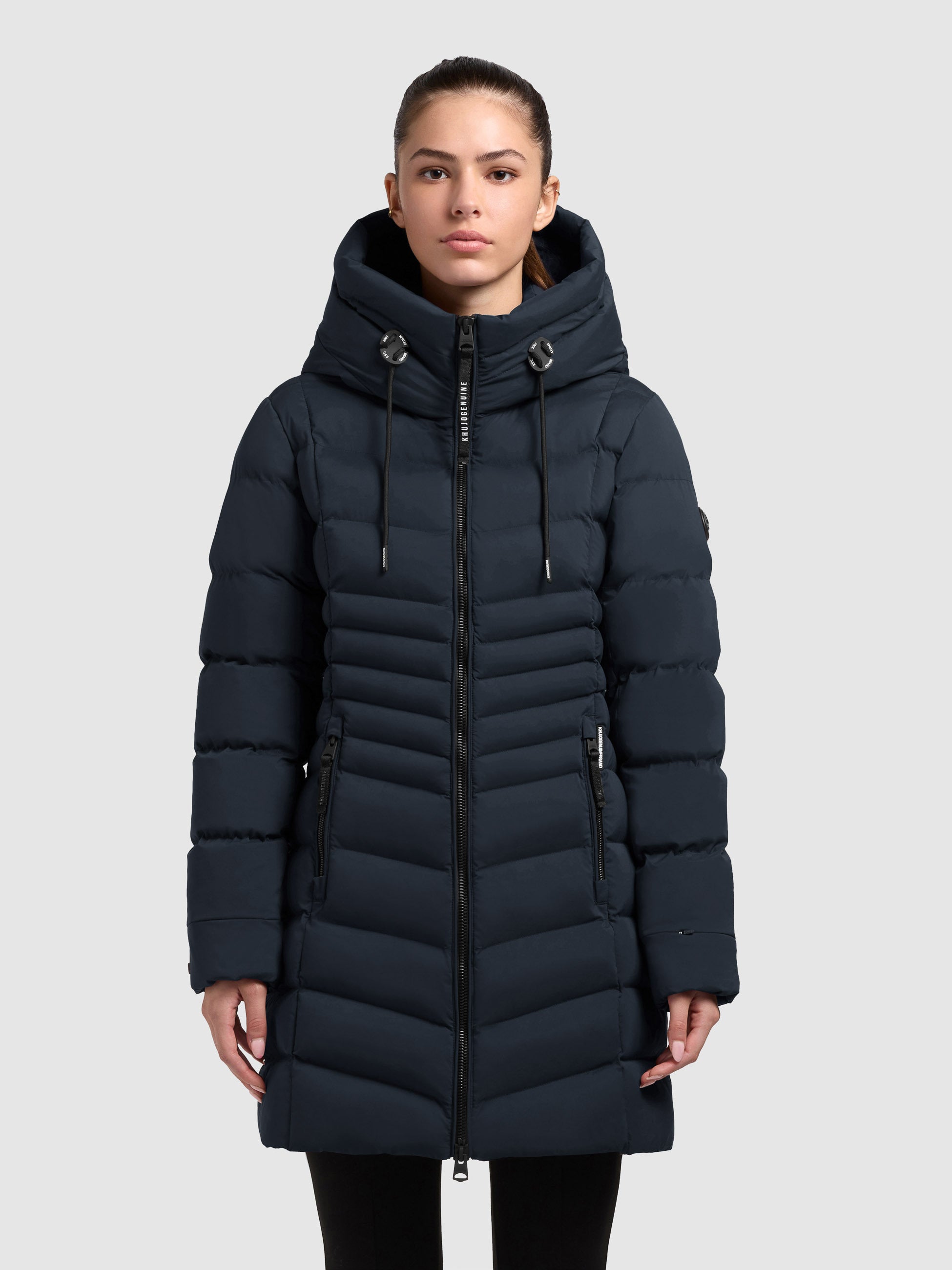 khujo-mantel-lava-port-blue-damen-kurzmantel-slim-fit-steppjacke image 4