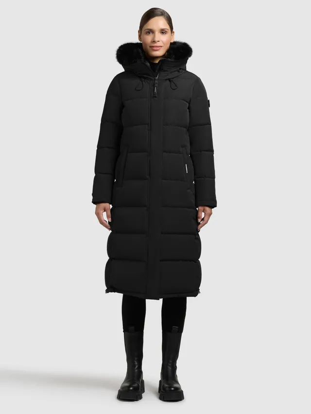 khujo-coat-porde2-black-knielanger-steppmantel-mit-teddyfell image 1