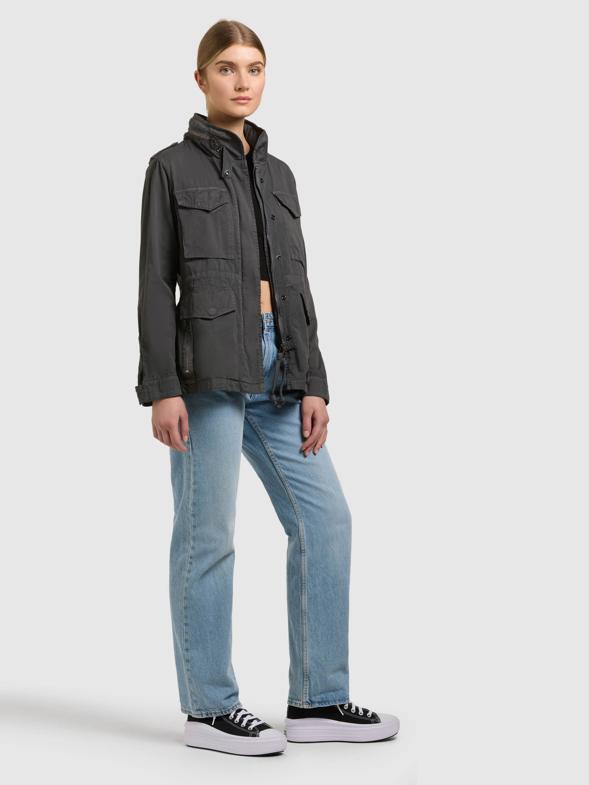 khujo-jacke-nori-slate-grey-damen-fieldjacket-baumwolltwill image 5