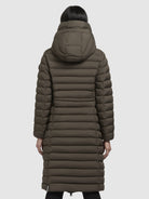 khujo-imes-damen-coat-khaki-wattierter-knielanger-steppmantel image 3