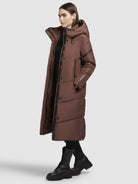 khujo-coat-sonje6-red-brown-damen-steppmantel-wadenlang image 2