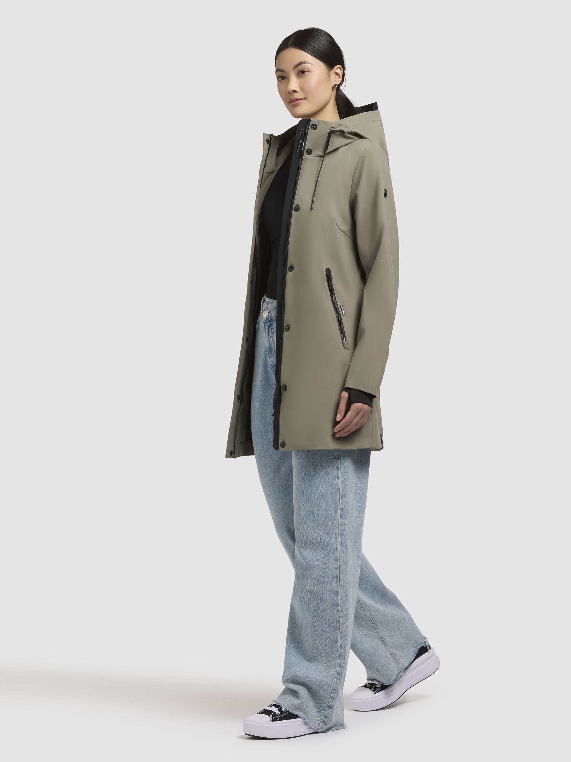 khujo-jacke-izaf3-graugr-n-leichte-regenjacke-damen-mit-kapuze image 1