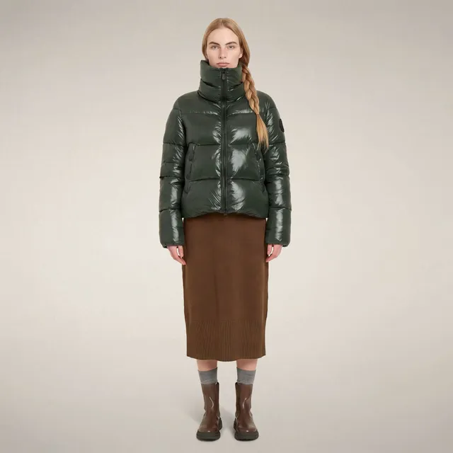 save-the-duck-isla-steppjacke-damen-nori-gr-n-laqu-mit-hohem-kragen image 1