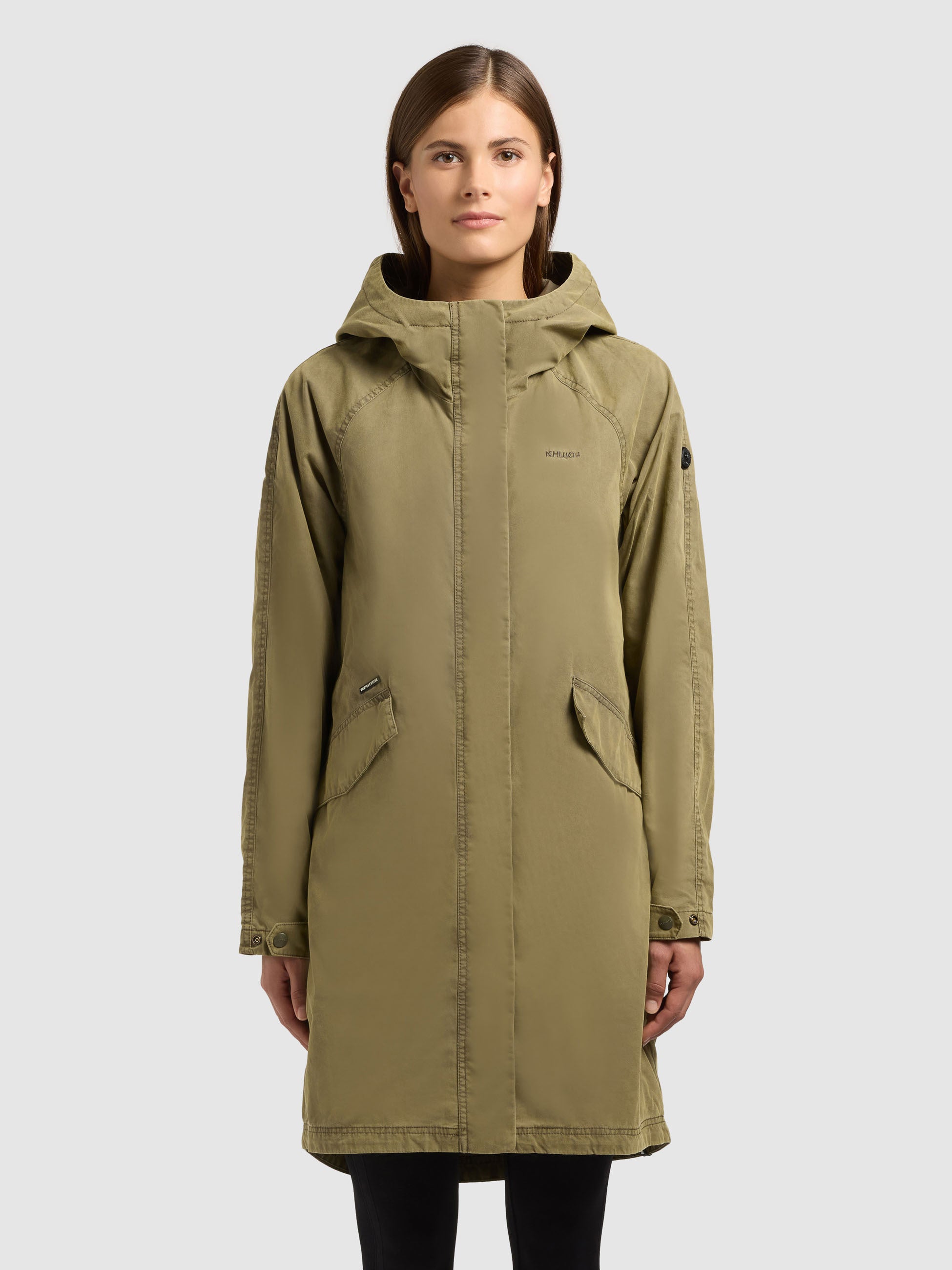 khujo-mantel-leal-turtle-green-damen-parka-vintage-look image 1