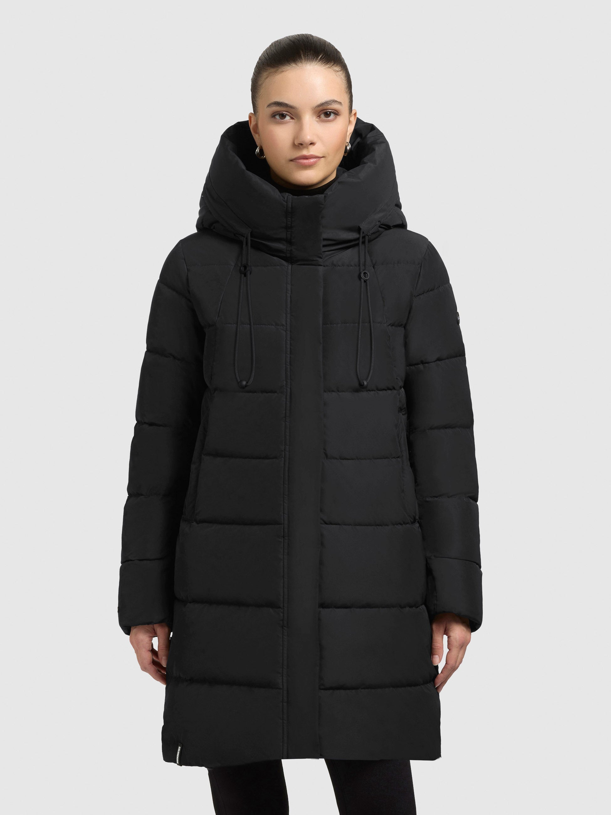 khujo-mantel-heather-black-damen-steppmantel-kurz-mit-kapuze image 4
