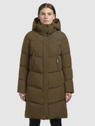 khujo-graya-damen-kurzmantel-khaki-wattiert-regular-fit image 4