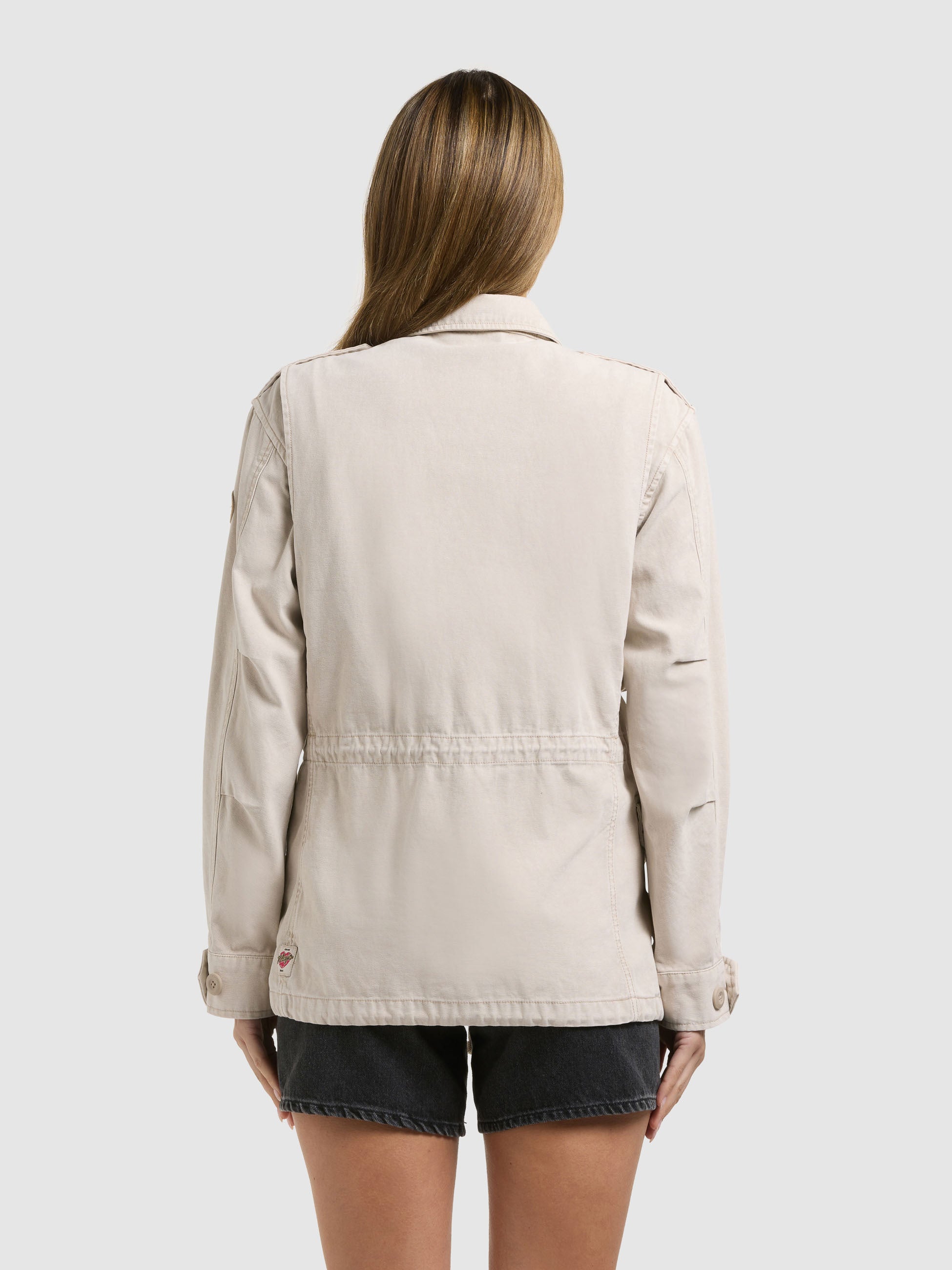 khujo-jacke-buni-greige-damen-fieldjacket-cargojacke-aus-baumwoll-twill image 3