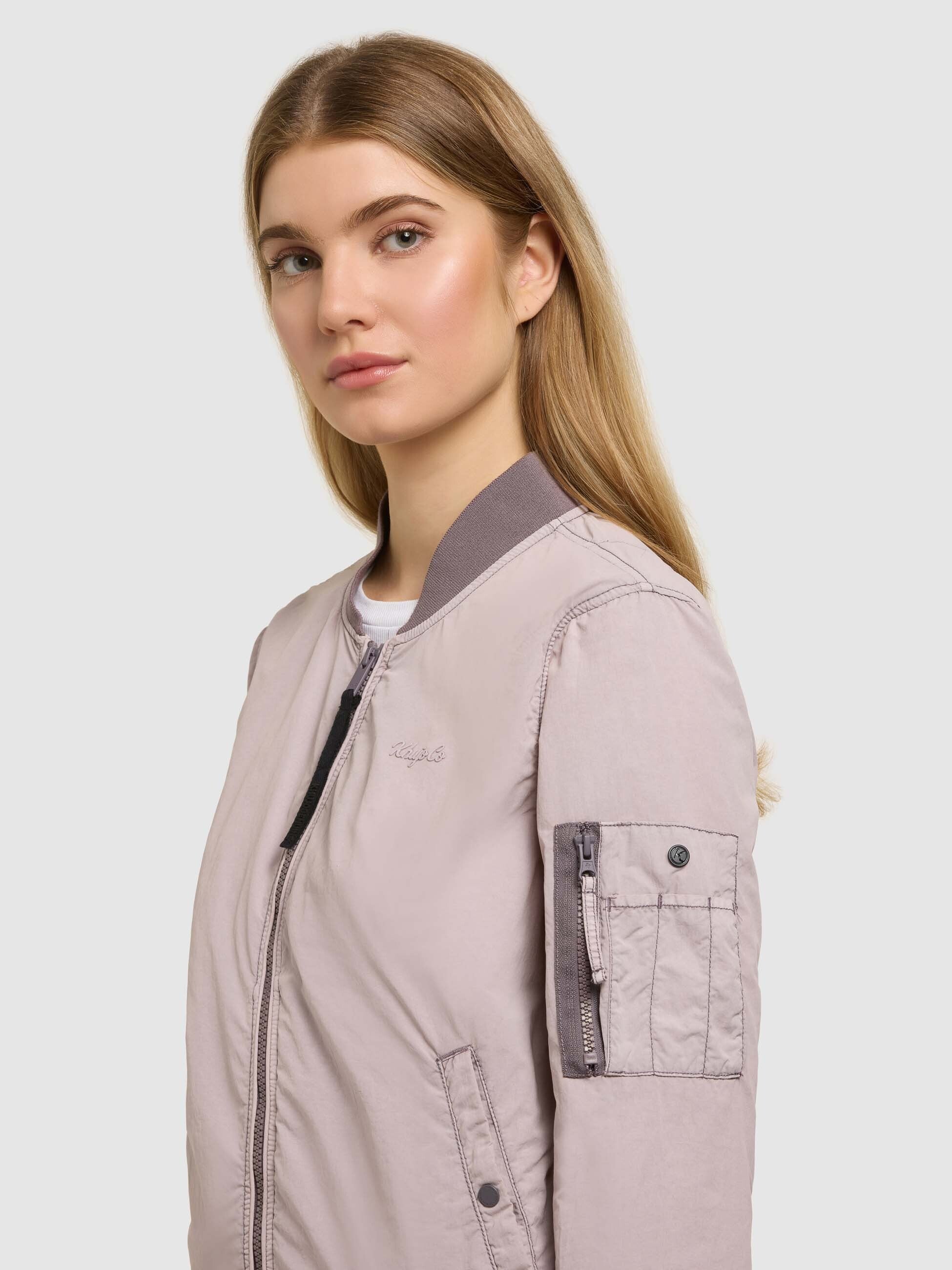 khujo-jacke-denz-damen-bomberjacke-blouson-raindrops-lilac image 7