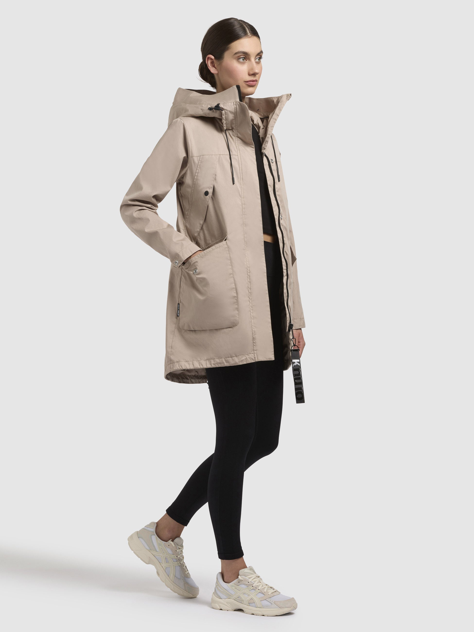 khujo-venga-damen-kurzmantel-beige-baumwollmix-mit-kapuze image 6