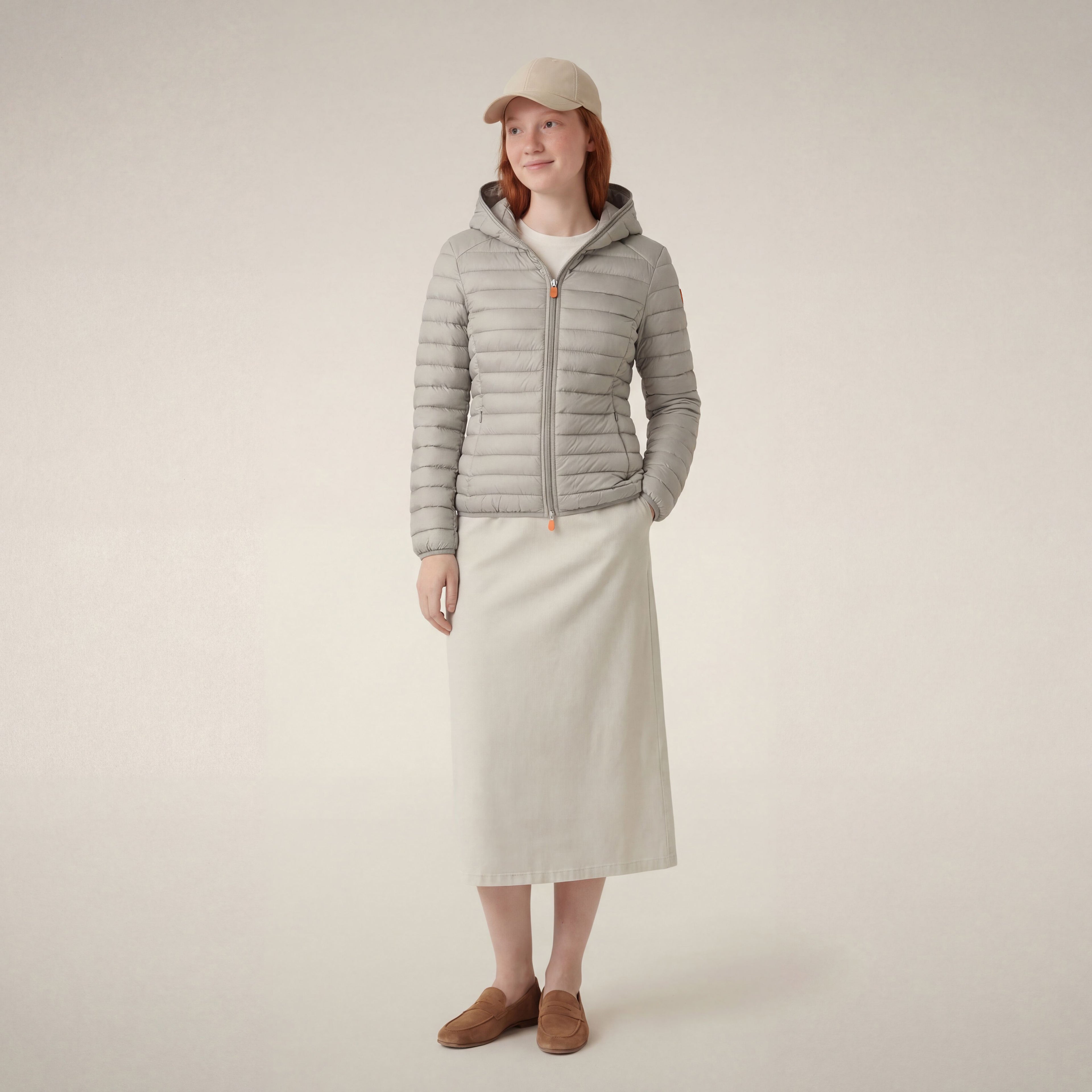 save-the-duck-daisy-damen-pufferjacke-mit-kapuze-hellbeige image 1
