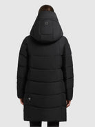 khujo-mantel-heather-black-kurzer-wattierter-damen-steppmantel-mit-kapuze image 3