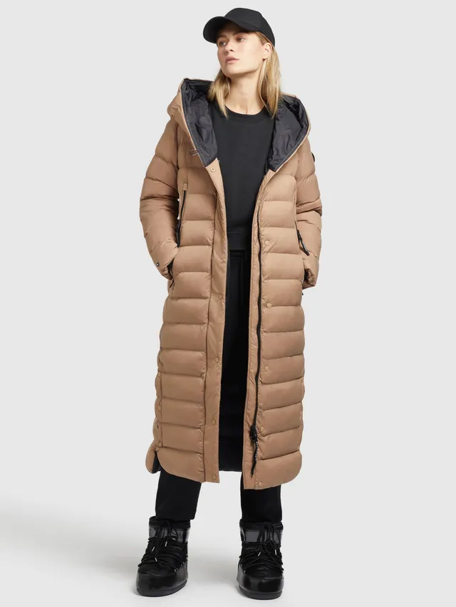 khujo-mantel-diwana2-soft-dunkelbeige-damen-steppmantel-wadenlang image 1