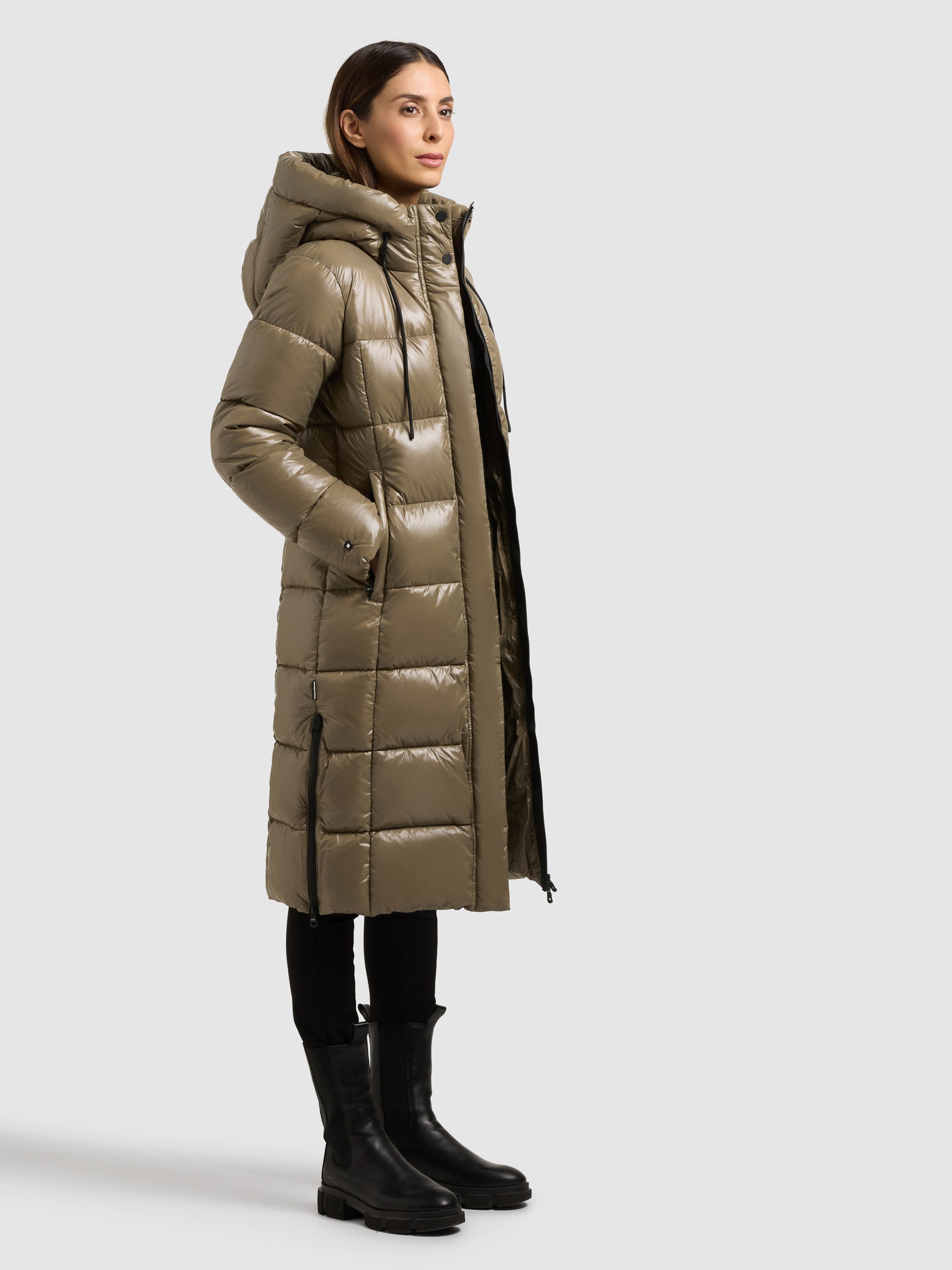 khujo-mantel-willa-cane-brown-damen-winter-steppmantel-knielang-mit-kapuze image 6