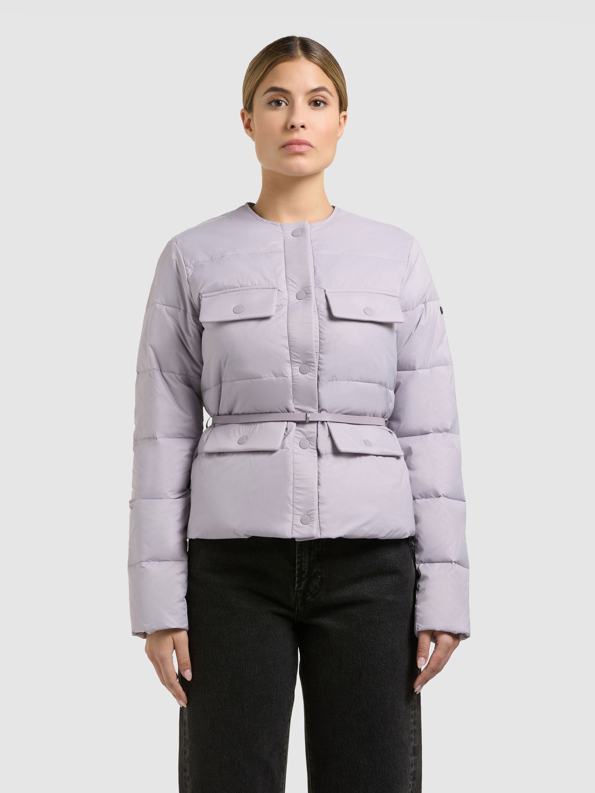 khujo-steppjacke-cinnia-summer-lilac-damen-sommerjacke-kragenlos-mit-g-rtel image 4
