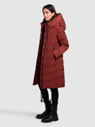 khujo-mantel-mikia2-dark-red-knielanger-damen-steppmantel-regular-fit image 2