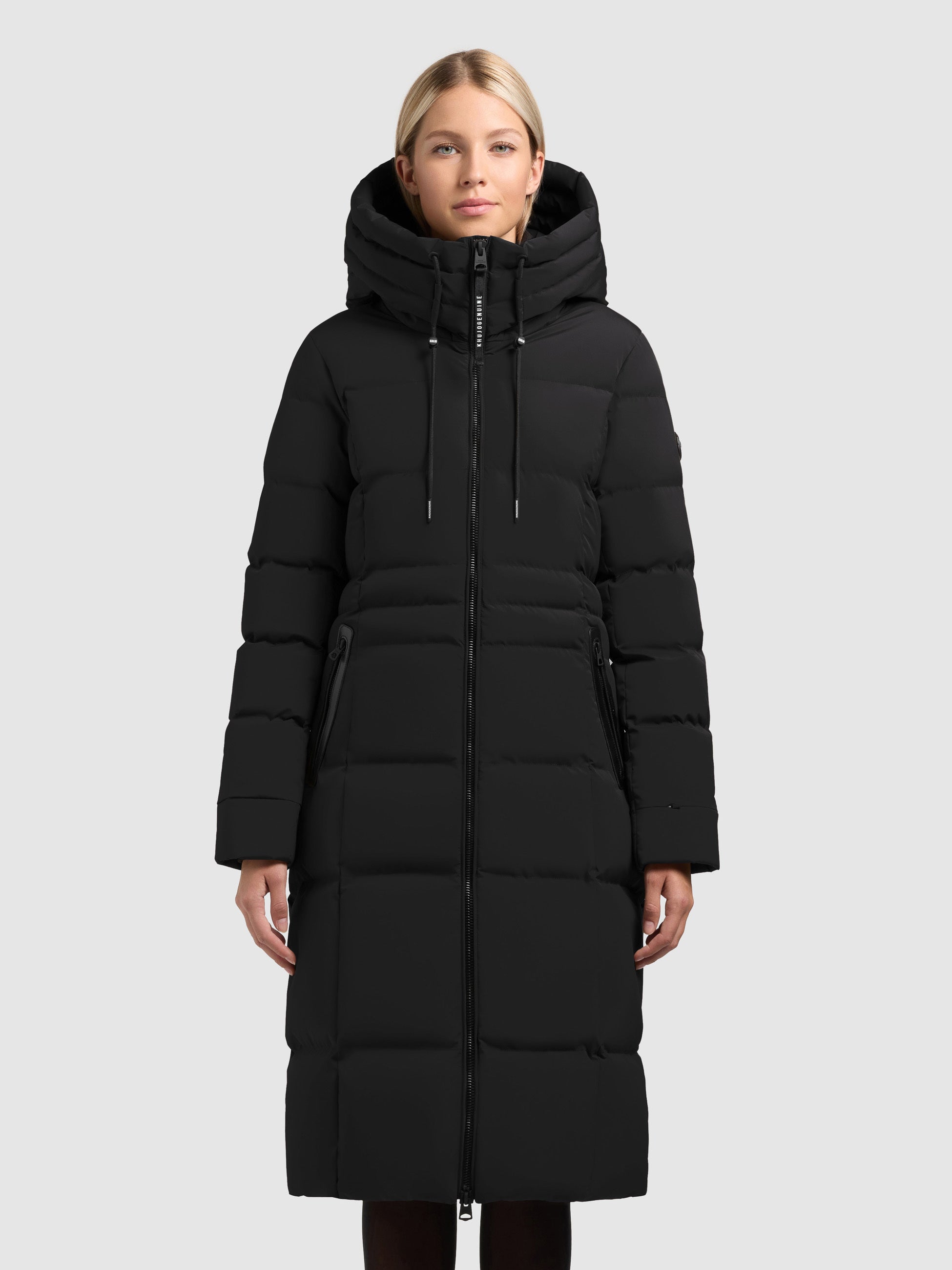 khujo-mantel-enakh-black-slim-fit-steppmantel-knielang-mit-kapuze-damen image 4