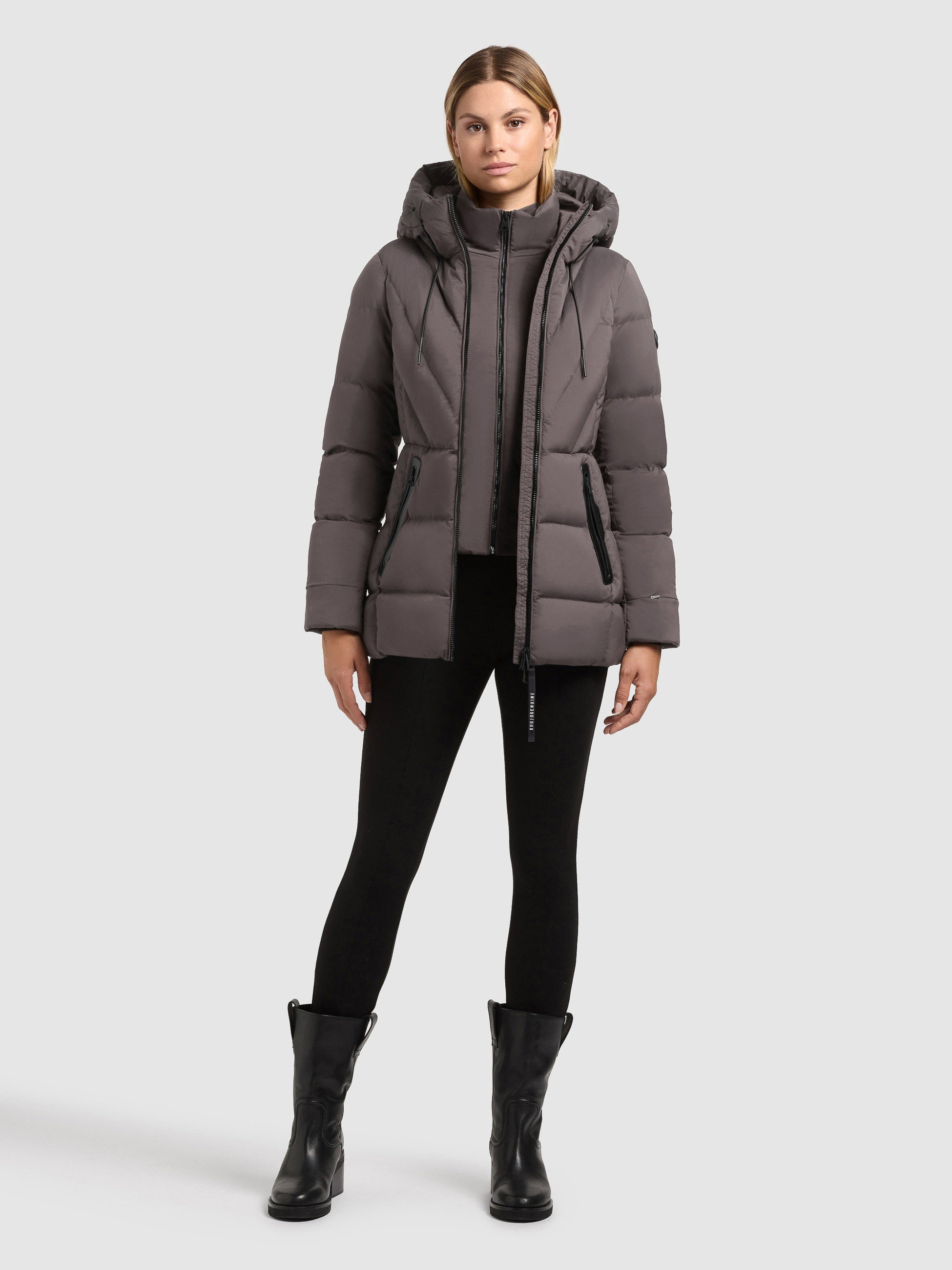 khujo-rabb-damen-steppjacke-slim-fit-graphite-gray image 1
