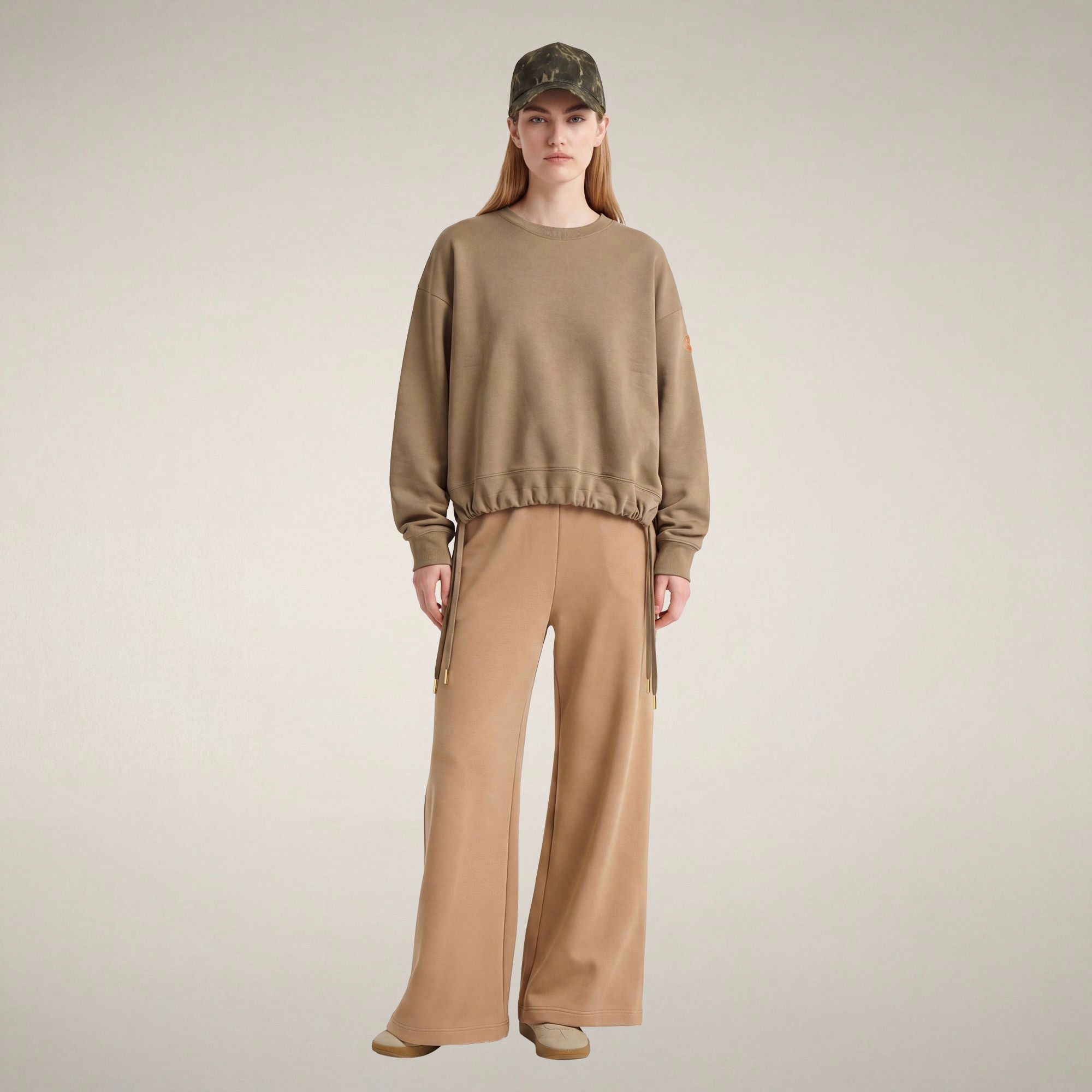 save-the-duck-akemi-sweatshirt-damen-beige-biscotto-rundhals image 1