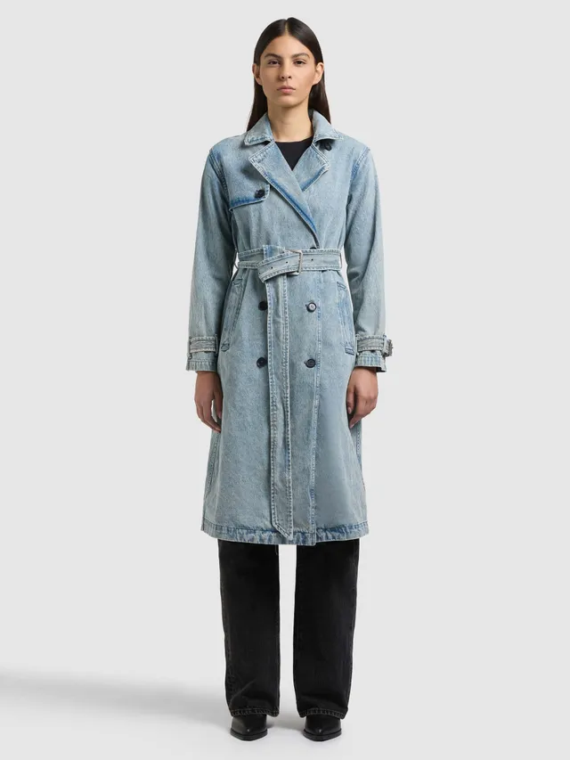 khujo-mantel-hera-light-blue-damen-jeans-trench-aus-baumwoll-denim image 1