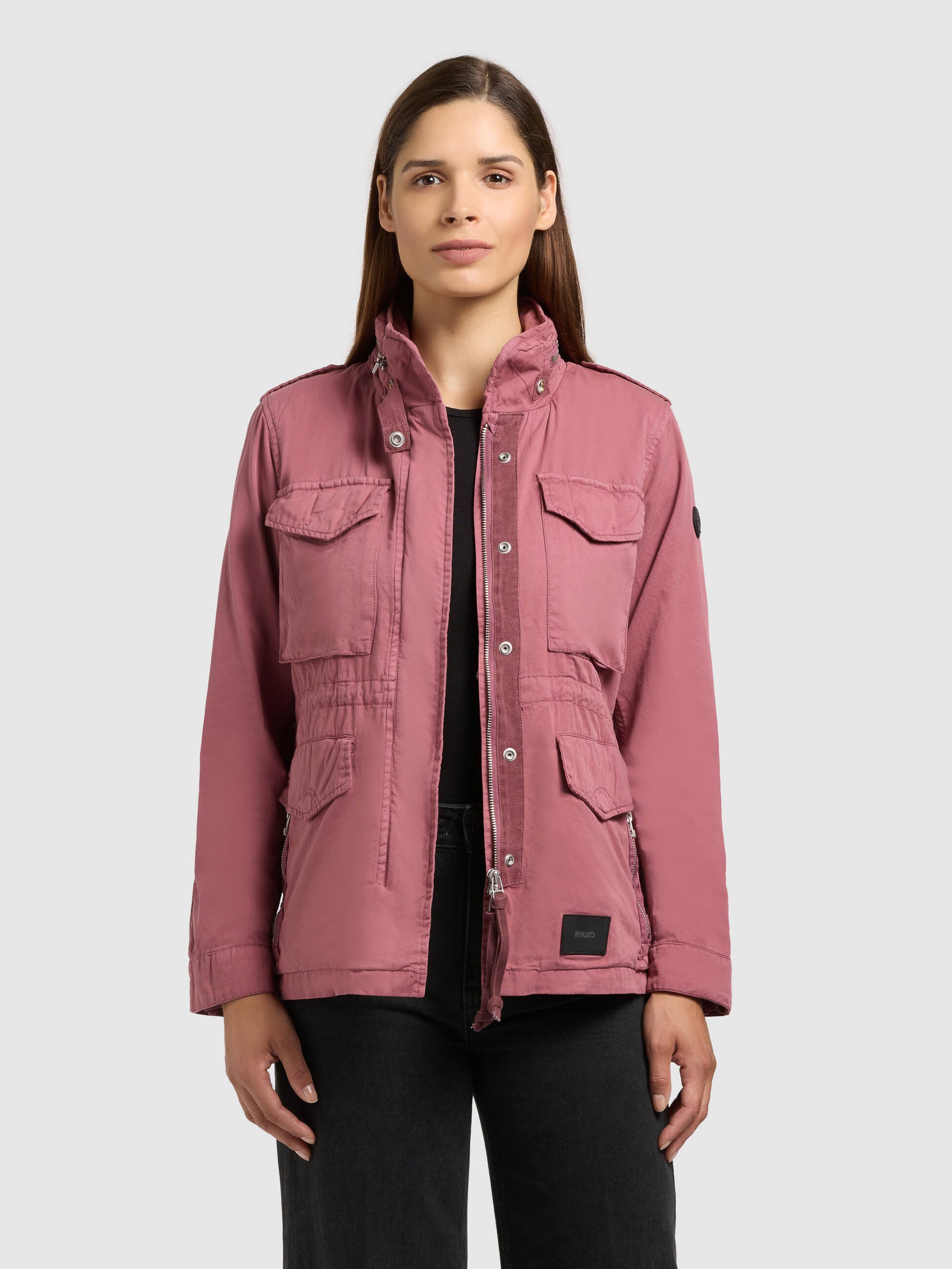 khujo-jacke-nori-fuchsia-fieldjacke-damen-aus-baumwolltwill image 1