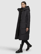 khujo-coat-sonje6-black-damen-steppmantel-wadenlang image 2
