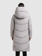 khujo-coat-jange2-matt-blizzard-grey-knielanger-damen-steppmantel image 3