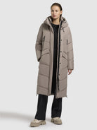 khujo-coat-eviel-damen-steppmantel-gray-beige-relaxed-fit image 6