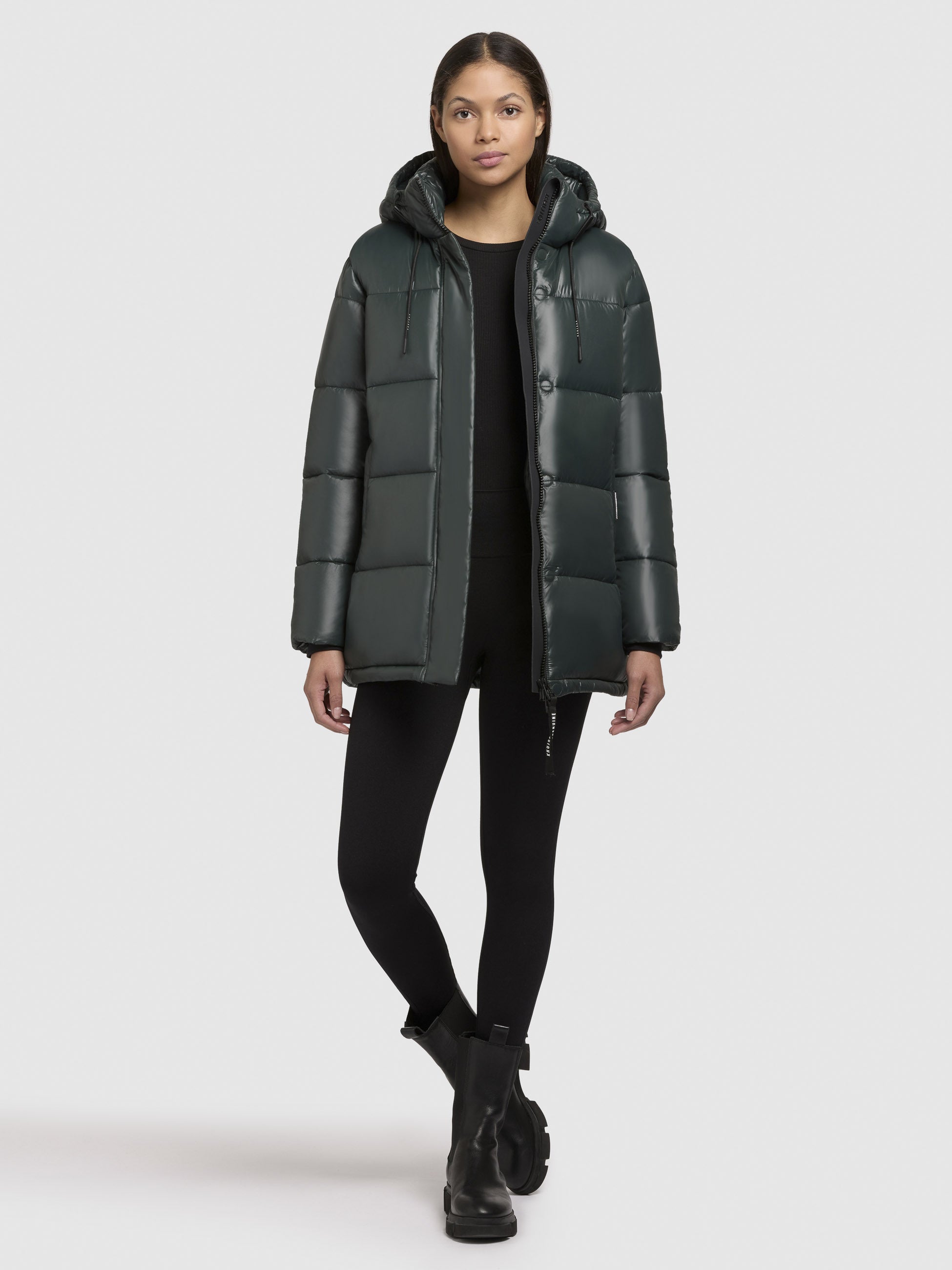 khujo-word3-satin-damen-steppjacke-dunkelgr-n image 6