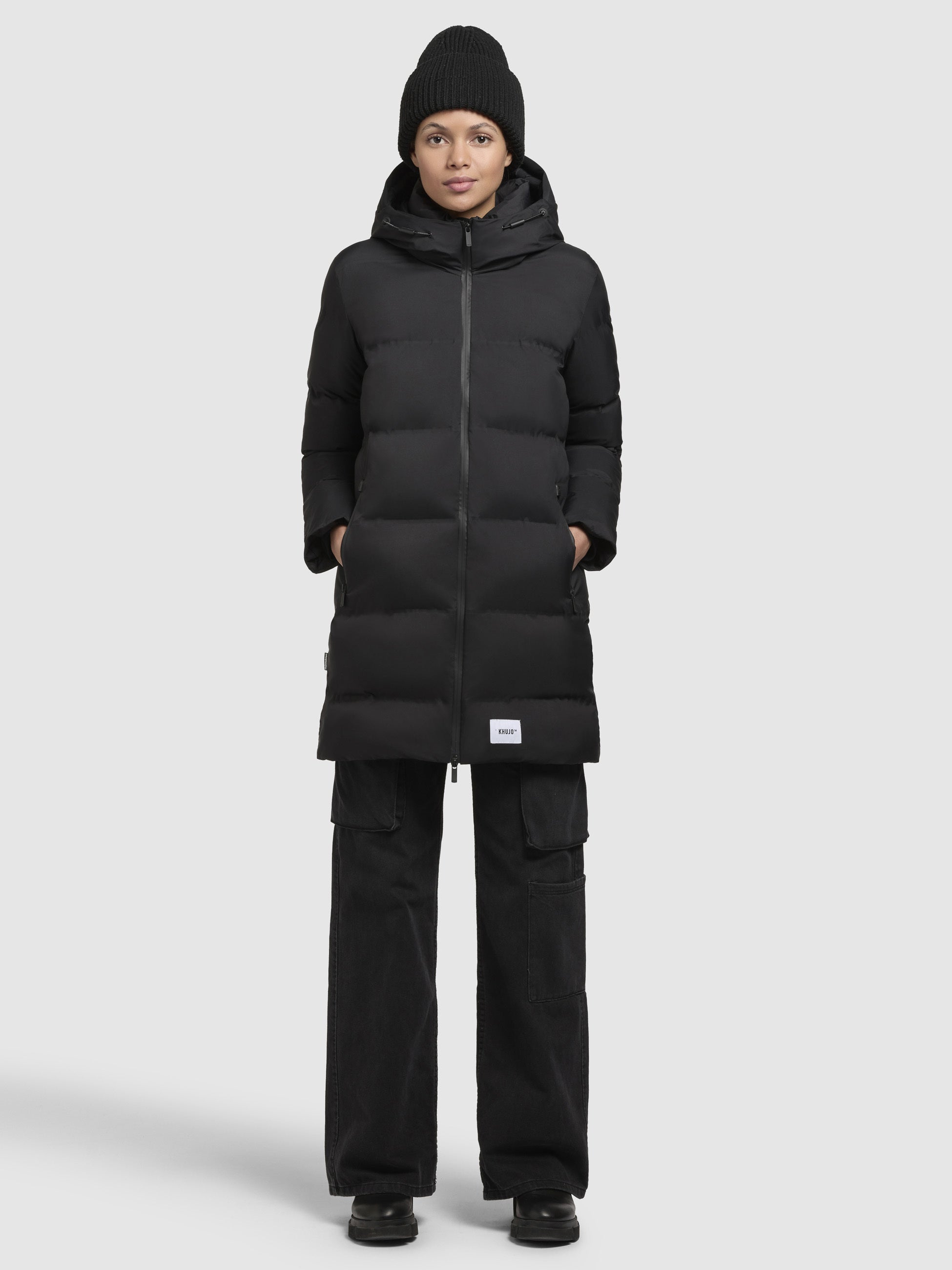 khujo-mantel-dido3-black-wattierter-steppmantel-damen-regular-fit image 1
