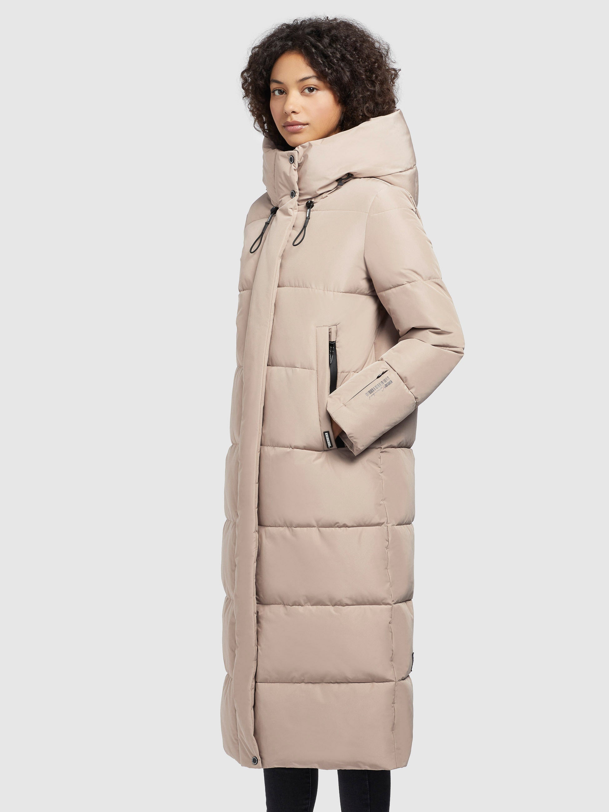 khujo-mantel-soulani3-hellbeige-wattierter-wadenlanger-damen-steppmantel image 5
