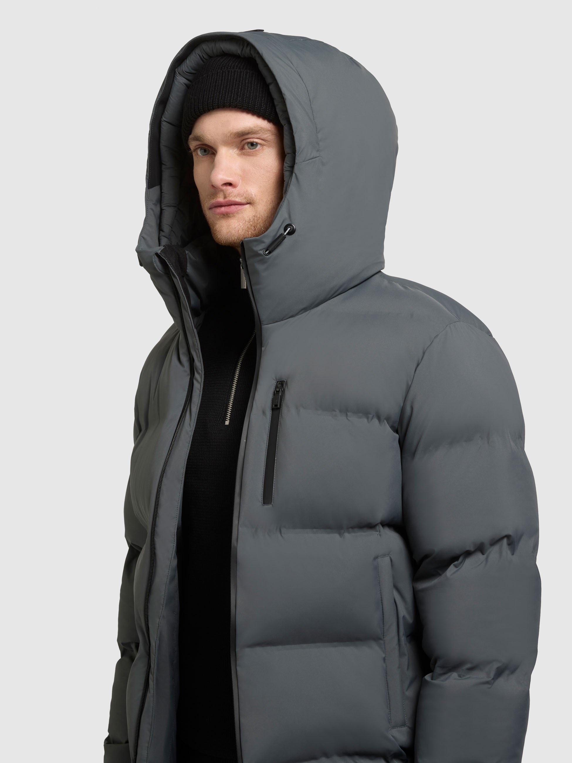 khujo-jacke-silas3-foam-green-wattierte-steppjacke-mit-kapuze image 7