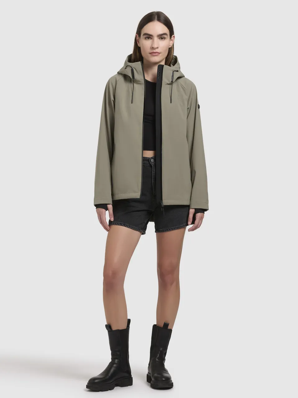khujo-jacket-woom-grey-green-damen-regenjacke-wasserabweisend image 1