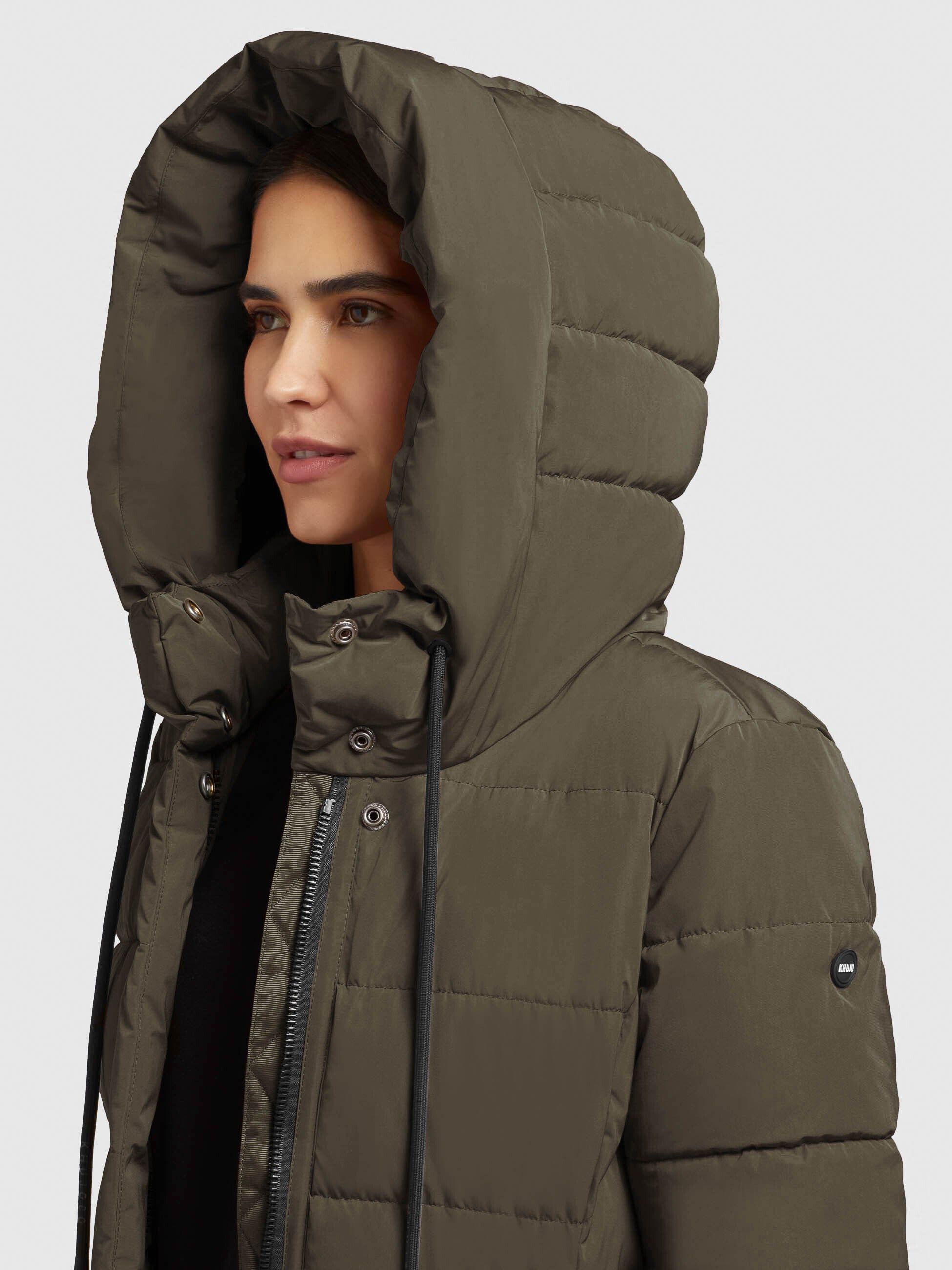 khujo-mantel-tynse-khaki-wadenlanger-damen-steppmantel-regular-fit image 7