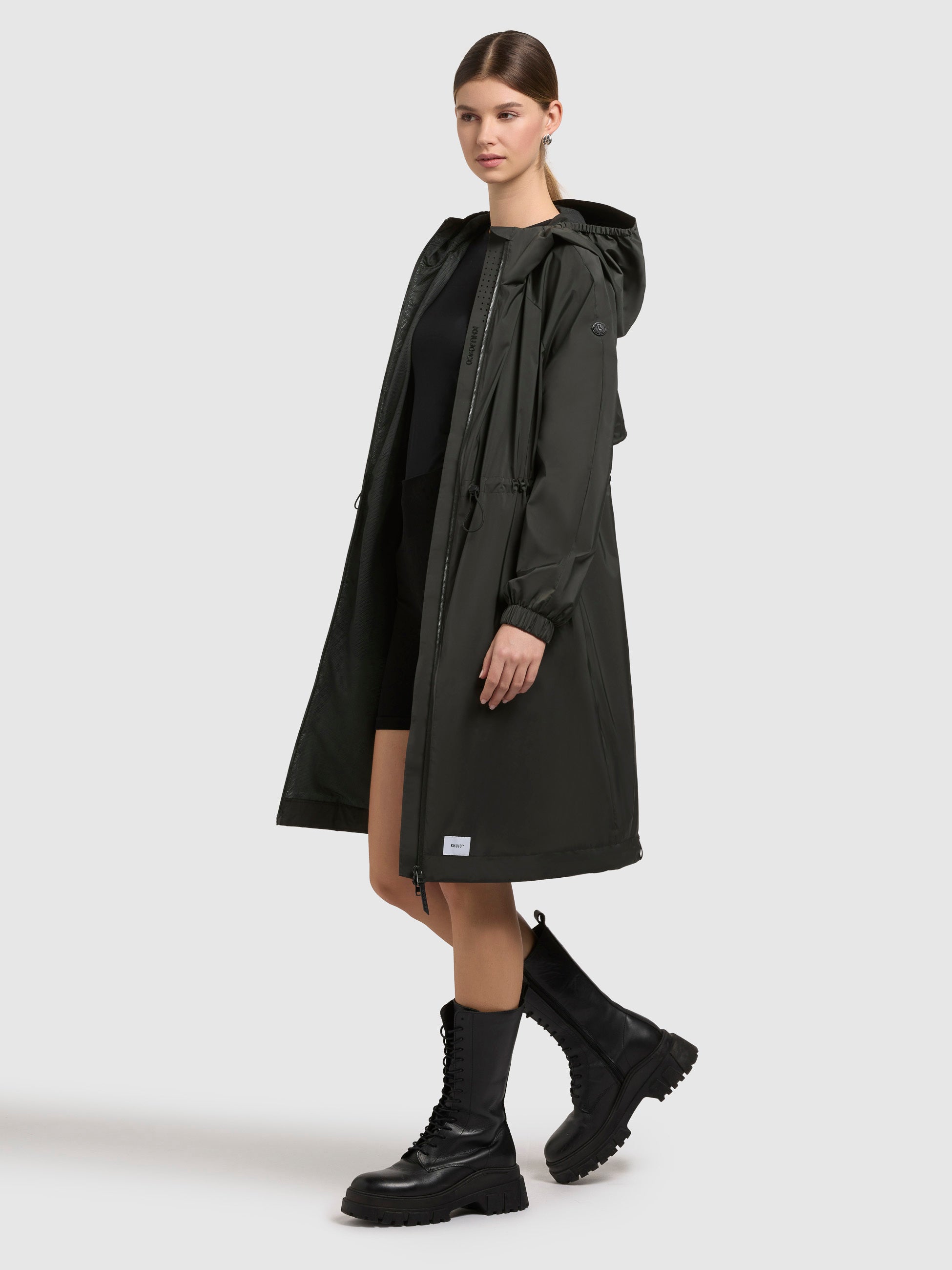 khujo-tuuli-mantel-dunkelgr-n-damen-knielang-windbreaker image 2