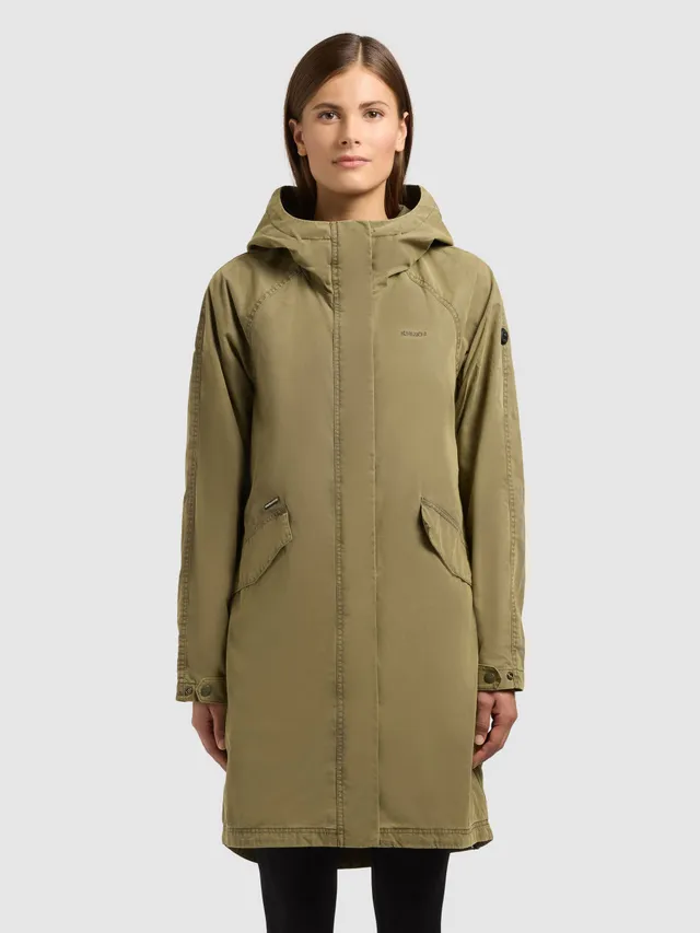 khujo-mantel-leal-turtle-green-damen-parka-vintage-look image 1